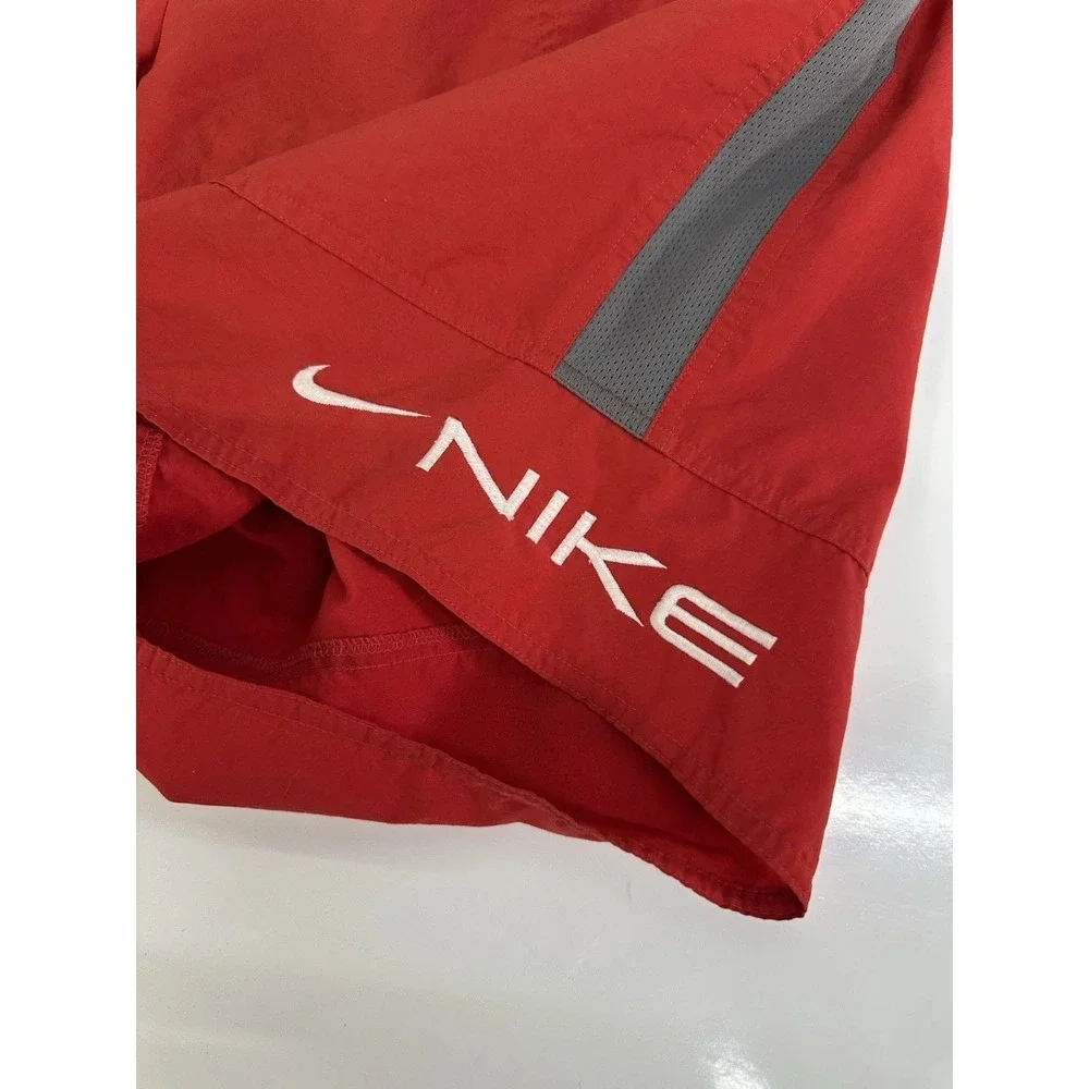 Nike Swim Trunks Red Vintage Y2K Silver Tag Embroidered / Men's XL